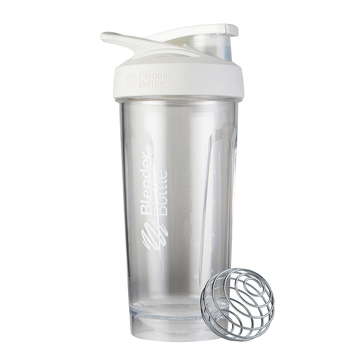 BlenderBottle Strada Tritan Protein Shaker Bottle - Clear White 28Oz